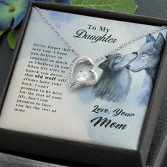Old Wolf Forever Love Heart Necklace
