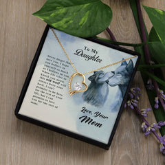 Old Wolf Forever Love Heart Necklace