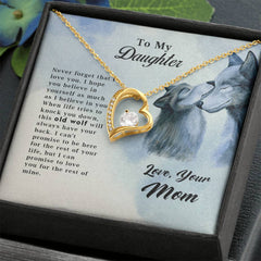 Old Wolf Forever Love Heart Necklace