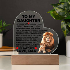 To My Daughter Braver Acrylic Heart Plaque