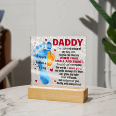 When I Was Small and Sweet Acrylic Square Plaque