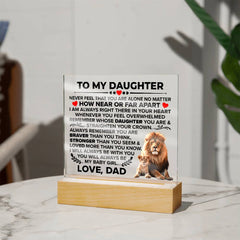 To My Daughter Braver Acrylic Square Plaque