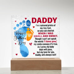 When I Was Small and Sweet Acrylic Square Plaque
