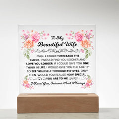 To My Beautiful Wife Acrylic Square Plaque