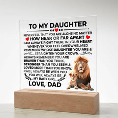 To My Daughter Braver Acrylic Square Plaque