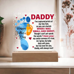 When I Was Small and Sweet Acrylic Square Plaque