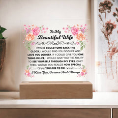To My Beautiful Wife Acrylic Square Plaque