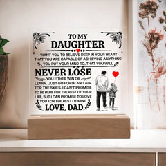 To My Daughter Promise Acrylic Square Plaque