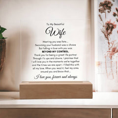 To My Wife Fate Acrylic Square Plaque