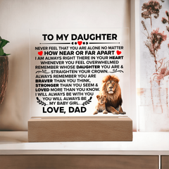 To My Daughter Braver Acrylic Square Plaque