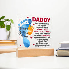 When I Was Small and Sweet Acrylic Square Plaque