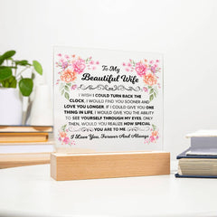 To My Beautiful Wife Acrylic Square Plaque