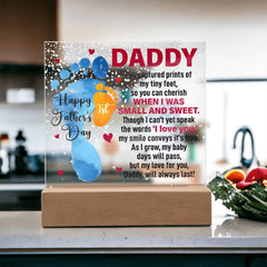 When I Was Small and Sweet Acrylic Square Plaque
