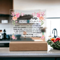 To My Beautiful Wife Acrylic Square Plaque