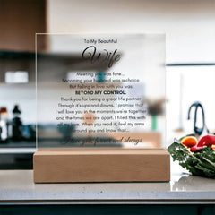 To My Wife Fate Acrylic Square Plaque