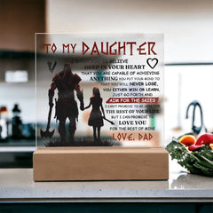 To My Daughter Skies Acrylic Square Plaque