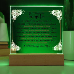 To My Beautiful Daughter Acrylic Square Plaque