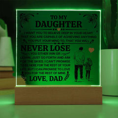 To My Daughter Promise Acrylic Square Plaque