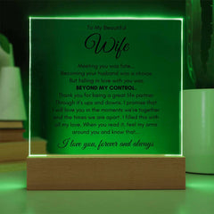 To My Wife Fate Acrylic Square Plaque