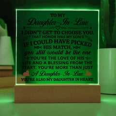 To My Daughter-in-Law Honor Acrylic Square Plaque