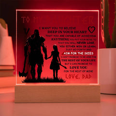 To My Daughter Skies Acrylic Square Plaque