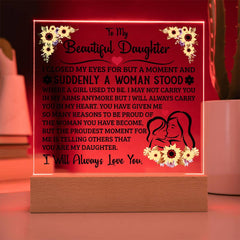 To My Daughter Acrylic Square Plaque