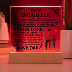 To My Daughter Promise Acrylic Square Plaque