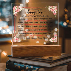 To My Beautiful Daughter Acrylic Square Plaque