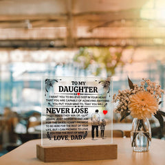 To My Daughter Promise Acrylic Square Plaque