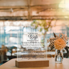 To My Beautiful Wife Printed Acrylic Square Plaque