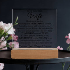 To My Beautiful Wife Printed Acrylic Square Plaque