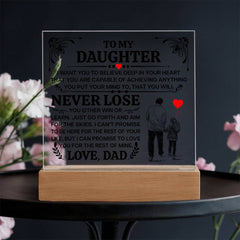 To My Daughter Promise Acrylic Square Plaque