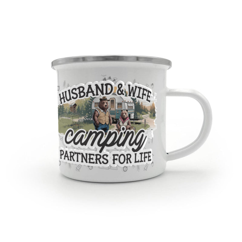 Camping Partners for Life 12 oz Enamel Mug