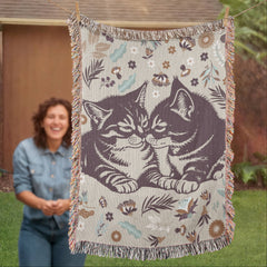Cat Lovers Heirloom Woven Blanket