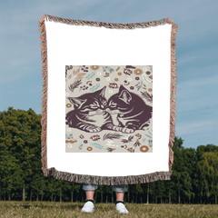 Cat Lovers Heirloom Woven Blanket